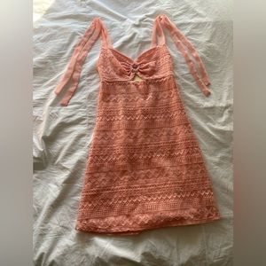 Coral pattern mini dress